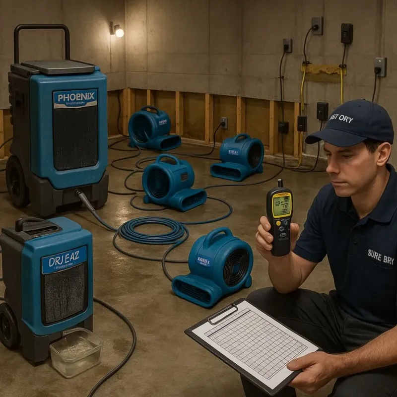 Structural Drying and Dehumidification process in Commerce City, CO